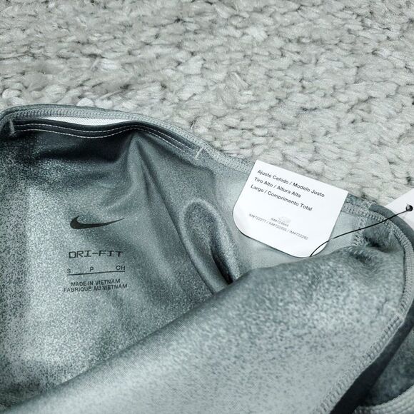 Nike One Dri-FIT High Rise Tight Fit Leggings Black Gray Print Small FQ6260-010 - Picture 5 of 10